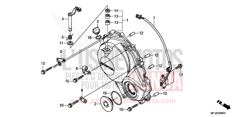 KURBELGEHAEUSEABDECKUNG von CBR600RR ABS VICTORY RED (R334) von 2012
